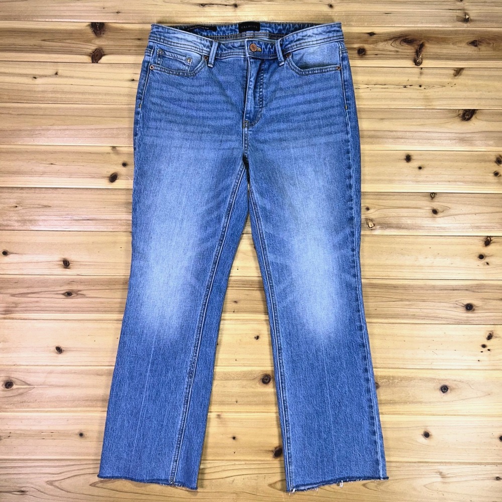 Talbots Jeans Womens 4 Demi Bootcut Crop Light Wash Mid Rise Denim Blue Jeans